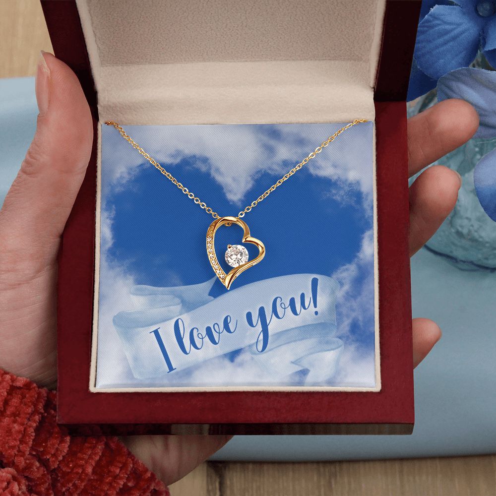 Forever Love Necklace - I Love You Jewelry Message Card