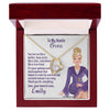 Load image into Gallery viewer, Personalized Message Card to Auntie With Gold CZ Heart Necklace  and mahogany gift box