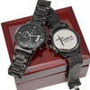 Load image into Gallery viewer, Men&#39;s Chronograph Black Watch - Personalized Man of God With Cross