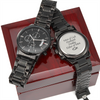 To Husband and Dad Men's Chronograph Black Watch - Man of God and Fisher of Men