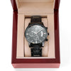 Engraved Chronograph Watch Faithful Service
