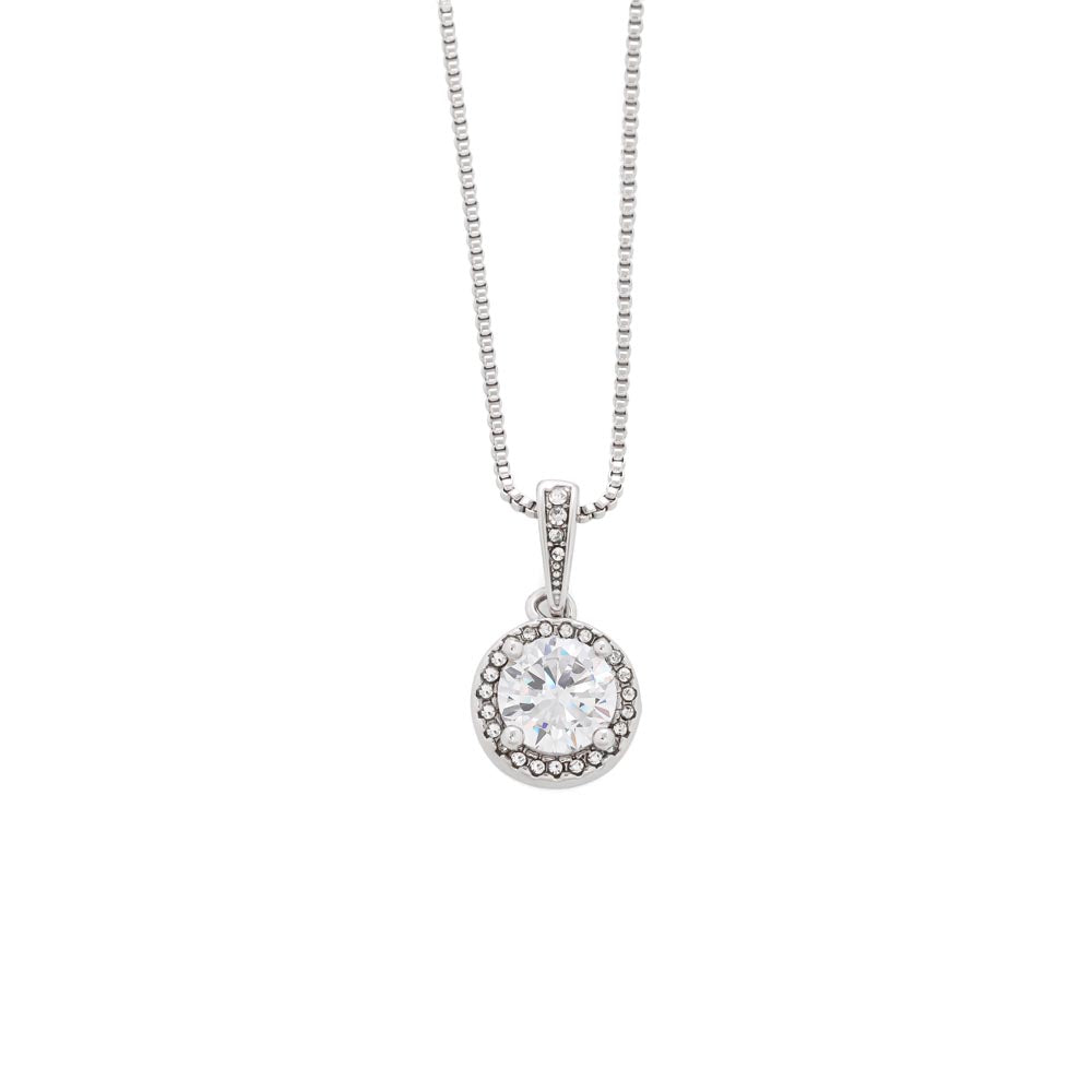 Mother-In-Law Mother's Day Cubic Zirconia Pendant Necklace and Jewelry Message Card -Treasure