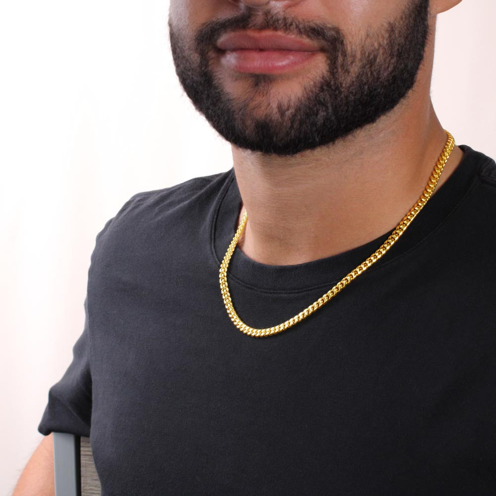 To Bonus Son Cuban Link Chain With Kente Border Message Card