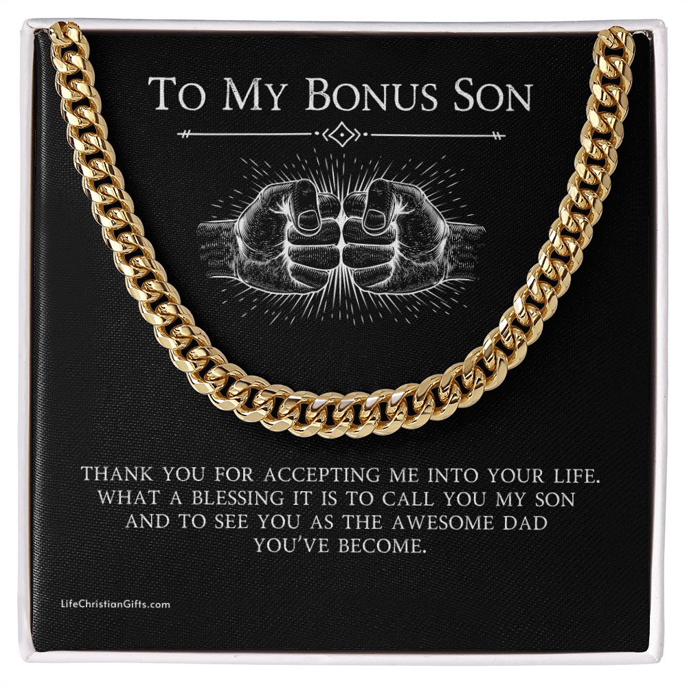 To Bonus Son Cuban Link Chain With Kente Border Message Card