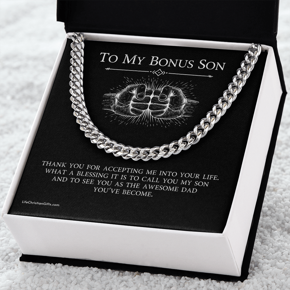 To Bonus Son Cuban Link Chain With Kente Border Message Card