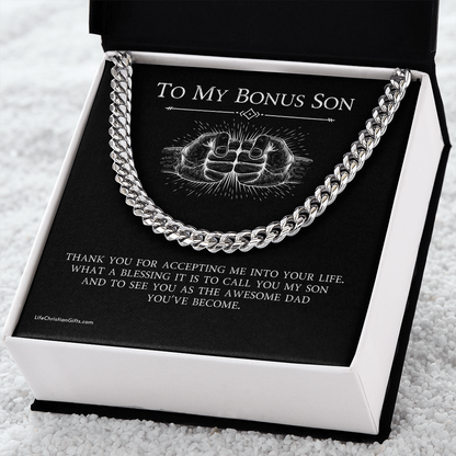To Bonus Son Cuban Link Chain With Kente Border Message Card