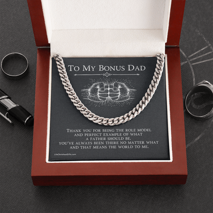 To Bonus Dad Cuban Link Chain With Fist Bump Message Card