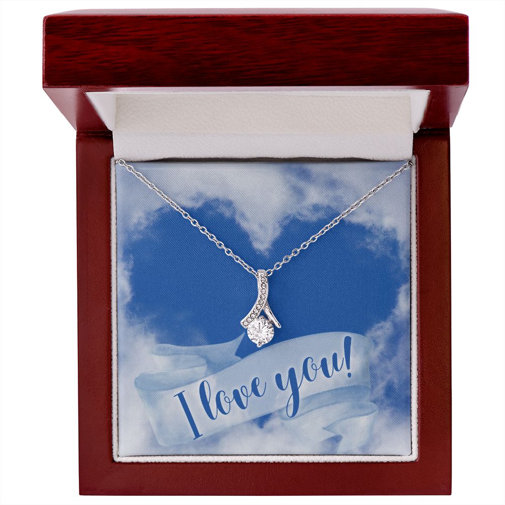 Alluring Beauty Necklace With I Love You Jewelry Message Card