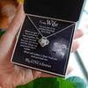 To Wife Love Knot Necklace With Message Card - End Together - Black