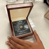 To Wife Love Knot Necklace With Message Card - End Together - Black