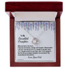 Daughter From Dad Love Knot Necklace | Look In The Mirror Message Card With Purple Flowers