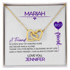 Load image into Gallery viewer, Personalized To Friend Interlocking Hearts Necklace - Purple Balloon