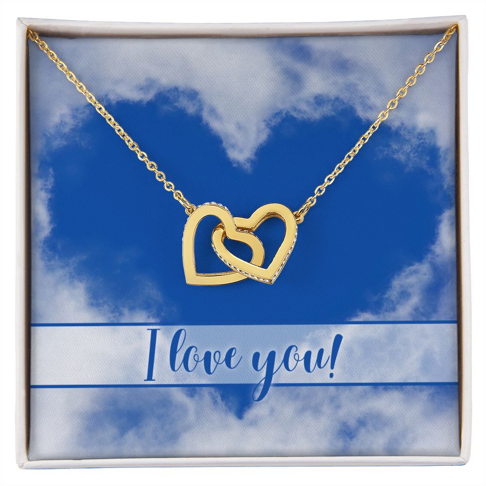 Interlocking Hearts Necklace With Jewelry Message Card
