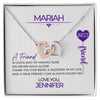 Load image into Gallery viewer, Personalized To Friend Interlocking Hearts Necklace - Purple Balloon