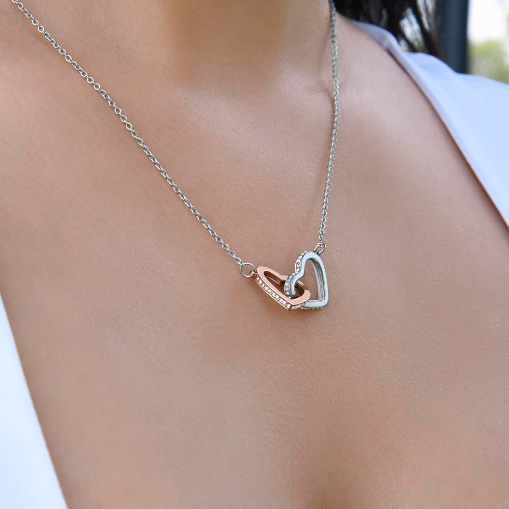 To Daughter From Dad Interlocking Hearts Necklace - Believe Crown