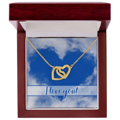 Interlocking Hearts Necklace With Jewelry Message Card