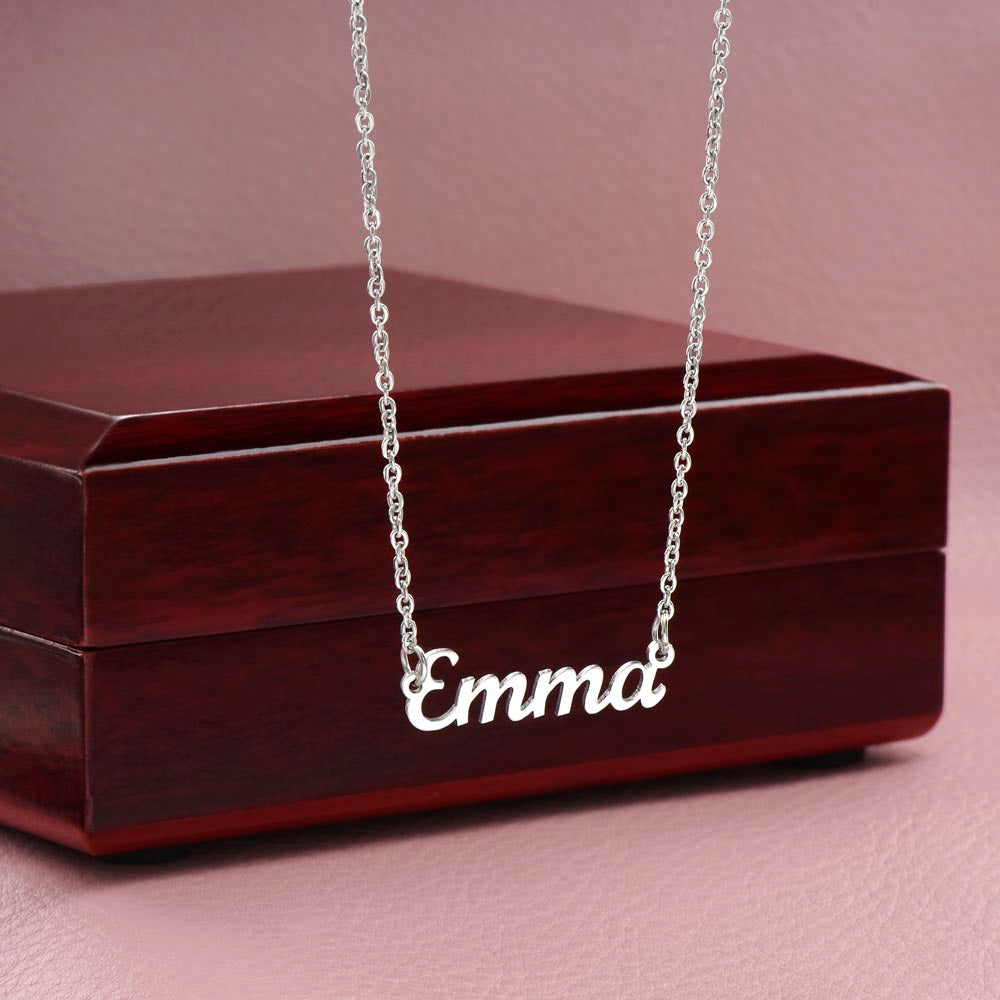 Custom Name Necklace And Bible Verse Proverbs 3:5-6 Purple