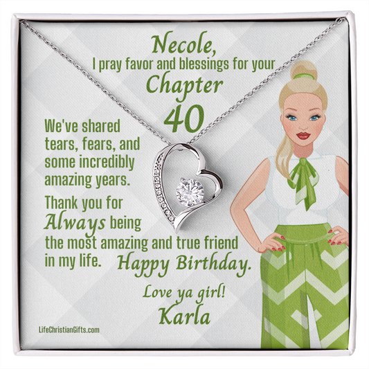 Chapter Birthday Silver Necklace  and Message Card Gift Box