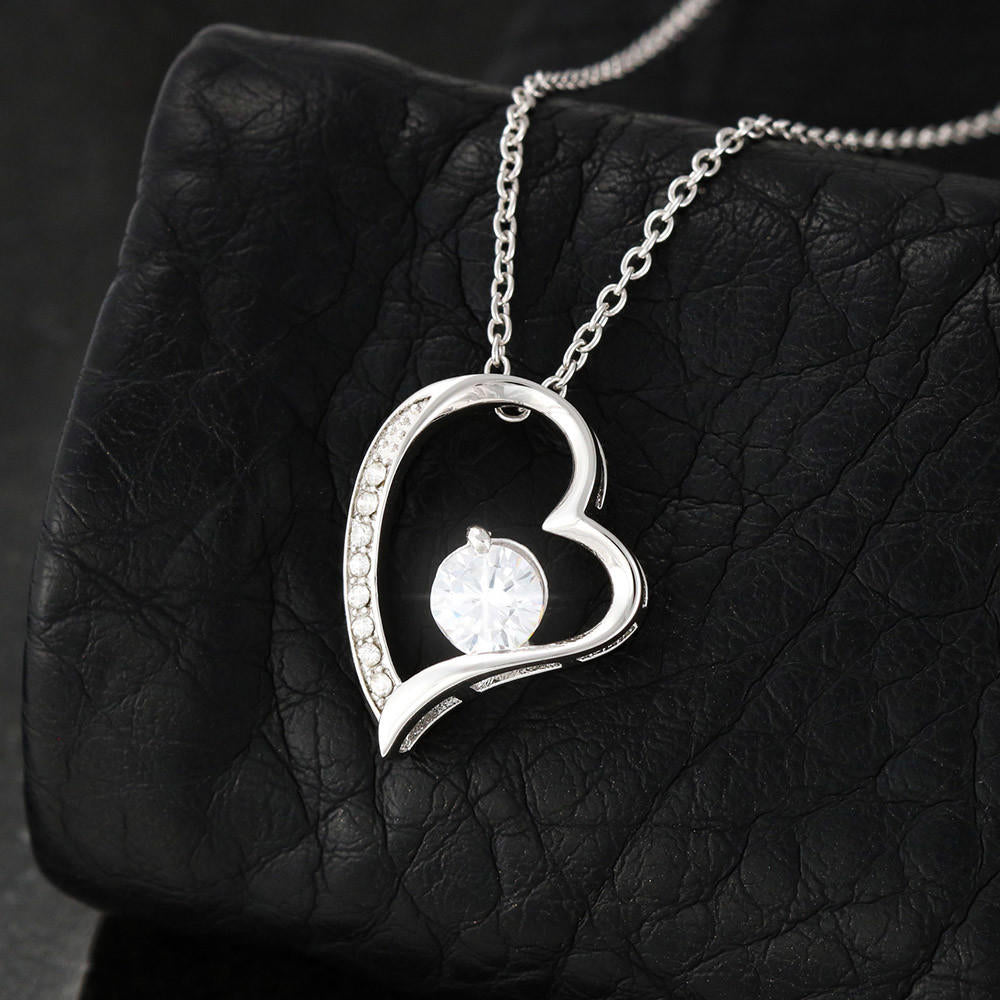 Personalized To Wife Message Card With Heart Necklace - Perfect Match