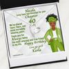 Personalized Chapter Birthday Message Card and Forever Love Necklace - African American