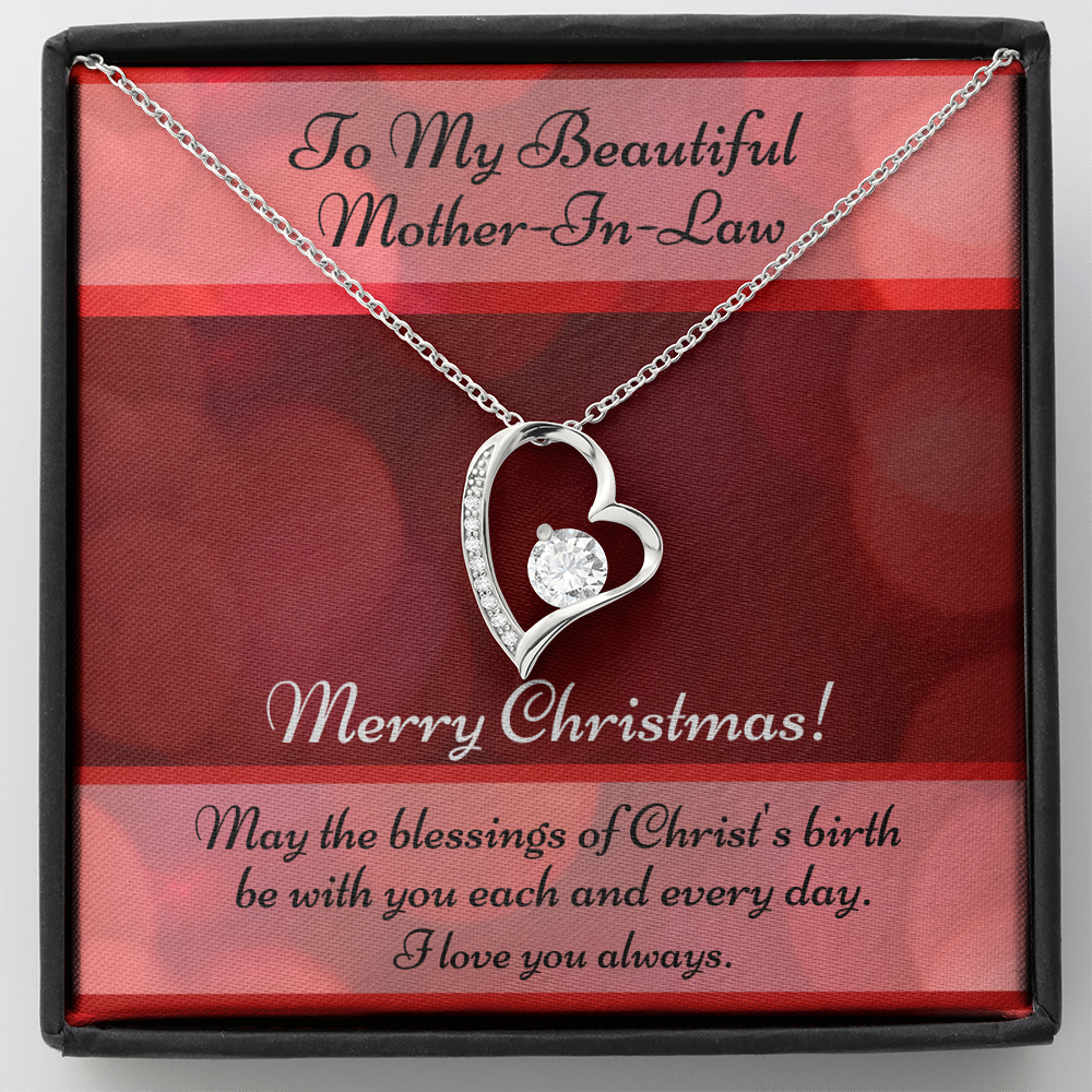 Mother In Law Heart Necklace and Christmas Card