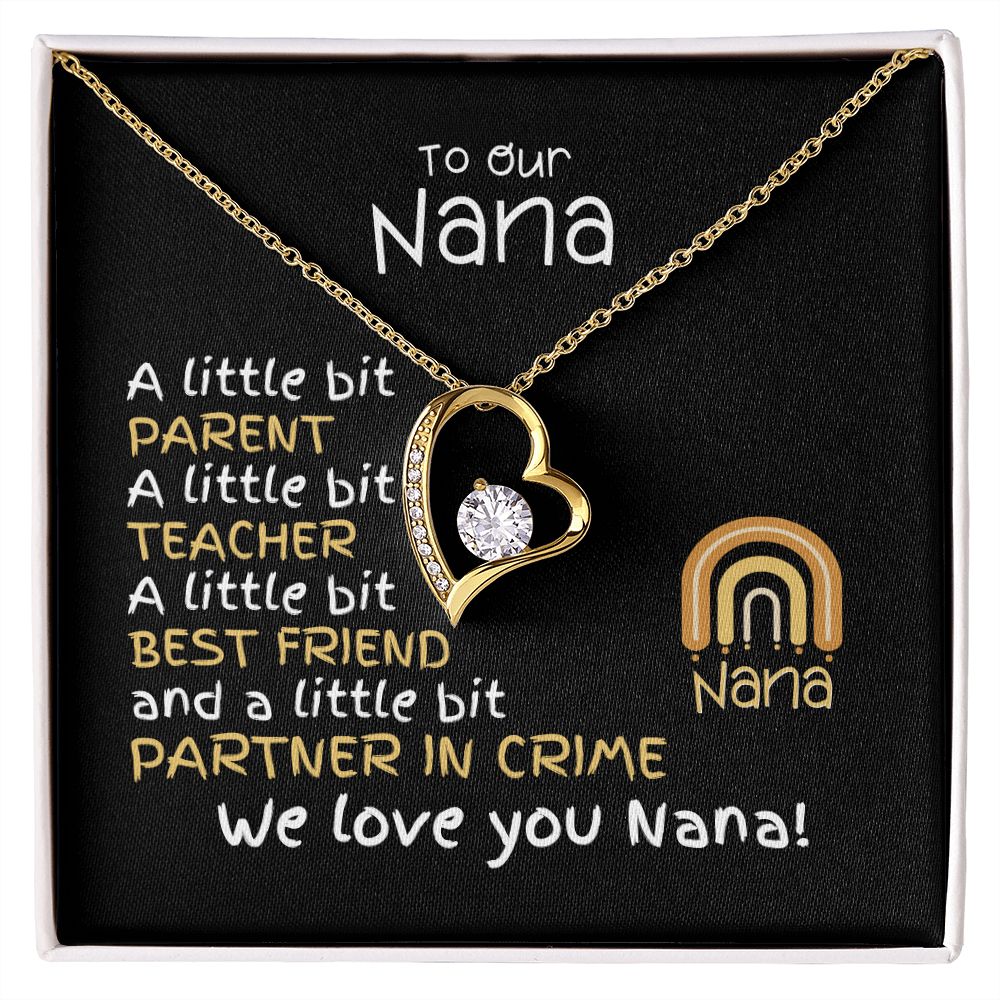 To Nana From Grandkids - Forever Love Necklace -A Little Bit Message Card