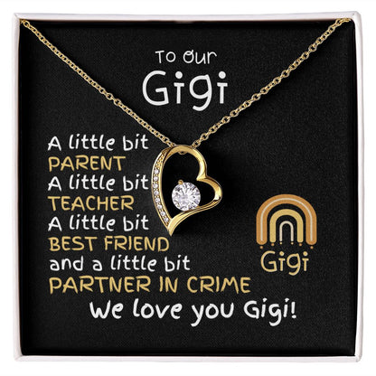 To Gigi From Grandkids - Forever Love Necklace -A Little Bit Message Card