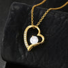 My Beautiful Daughter Christmas Card And Cubic Zirconia Heart Necklace and Gift Box
