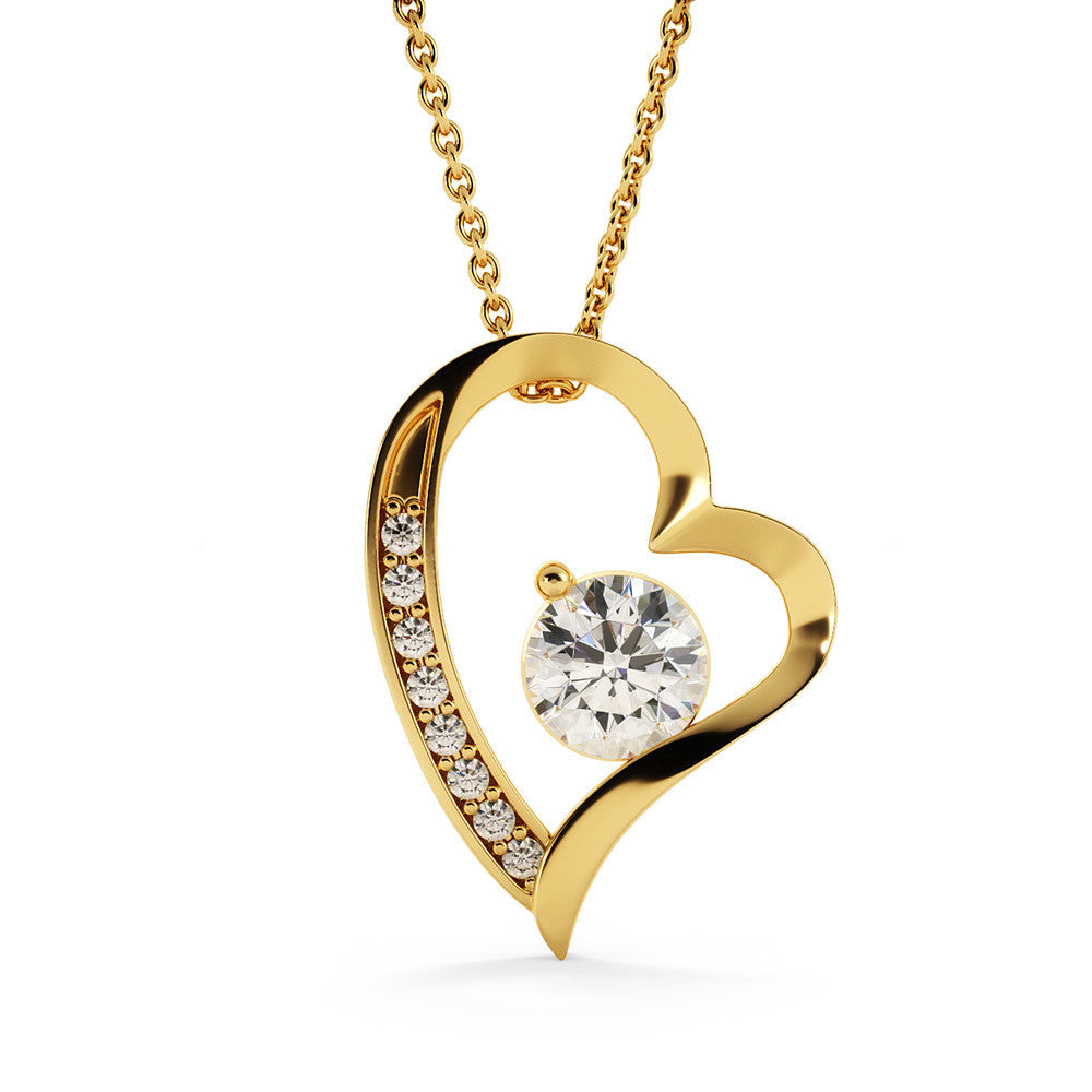 Personalized To Wife Message Card With Heart Necklace - Perfect Match