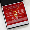 To Granddaughter From Grandmother - Heart Necklace - Limitless, Timeless, and Priceless Message Card