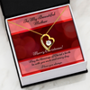 Cubic Zirconia Heart With Christmas Message Card For Mother - Blessings of Christ's Birth