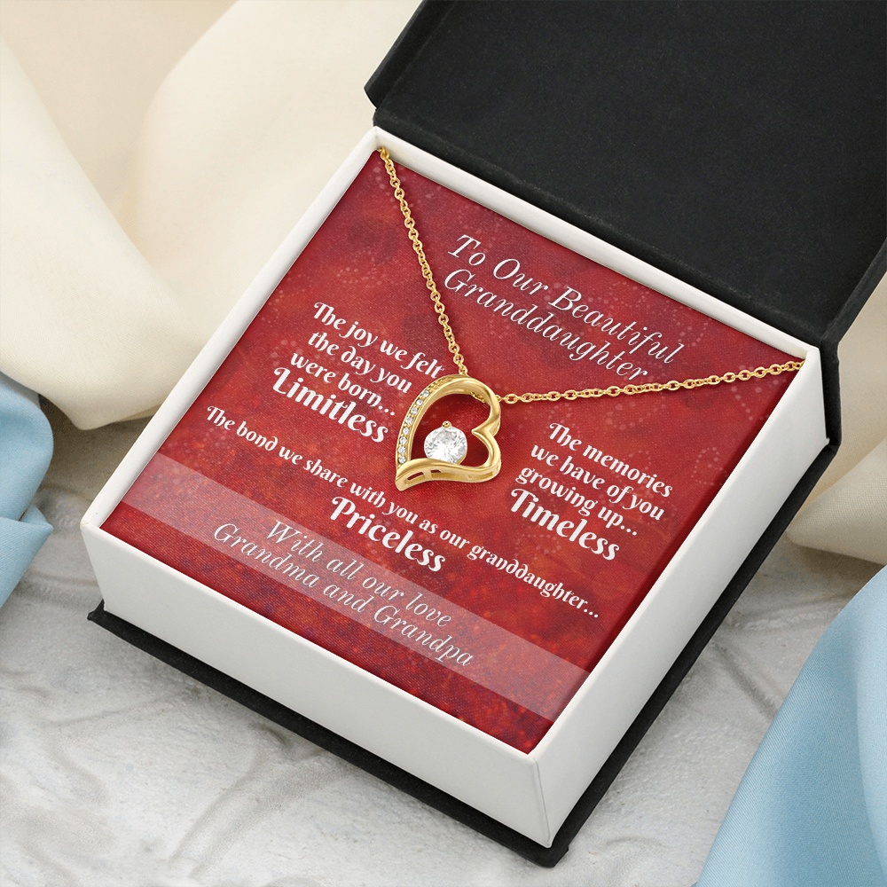 To Granddaughter From Grandparents - Heart Necklace and Limitless, Tim –  Inspirational Expressions