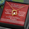 To Granddaughter From Grandmother - Heart Necklace - Limitless, Timeless, and Priceless Message Card