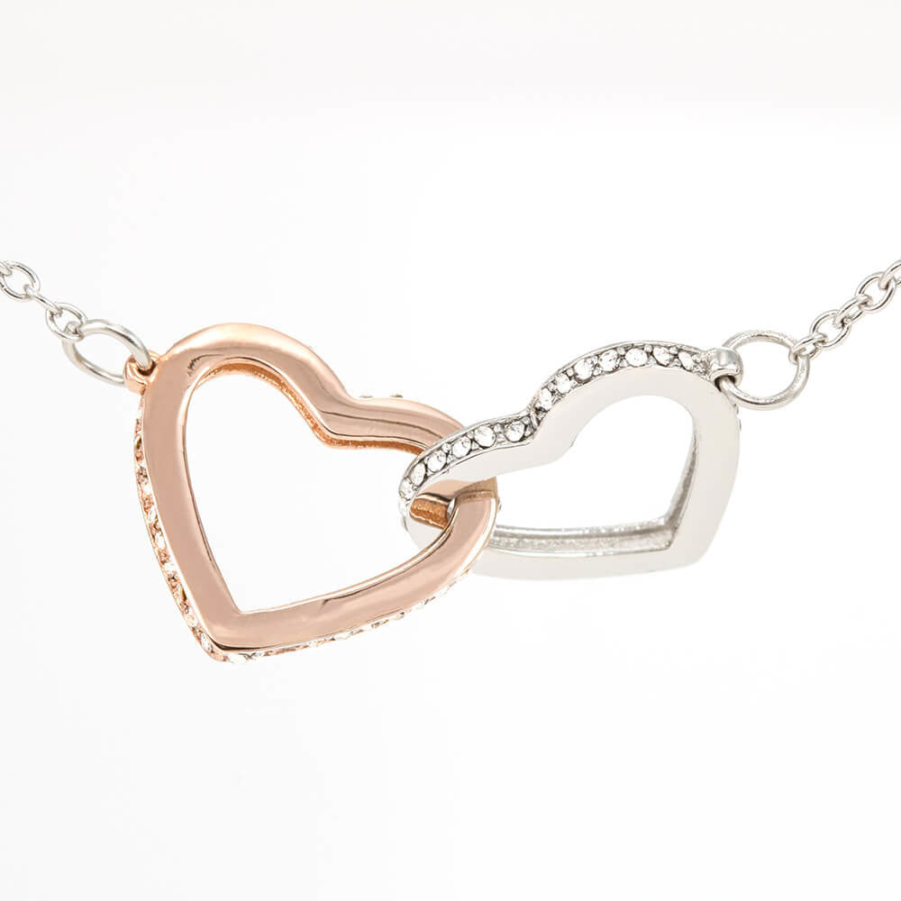 To My Fiancée - Interlocked Hearts Necklace With Valentine's First Time I Met You Message Card