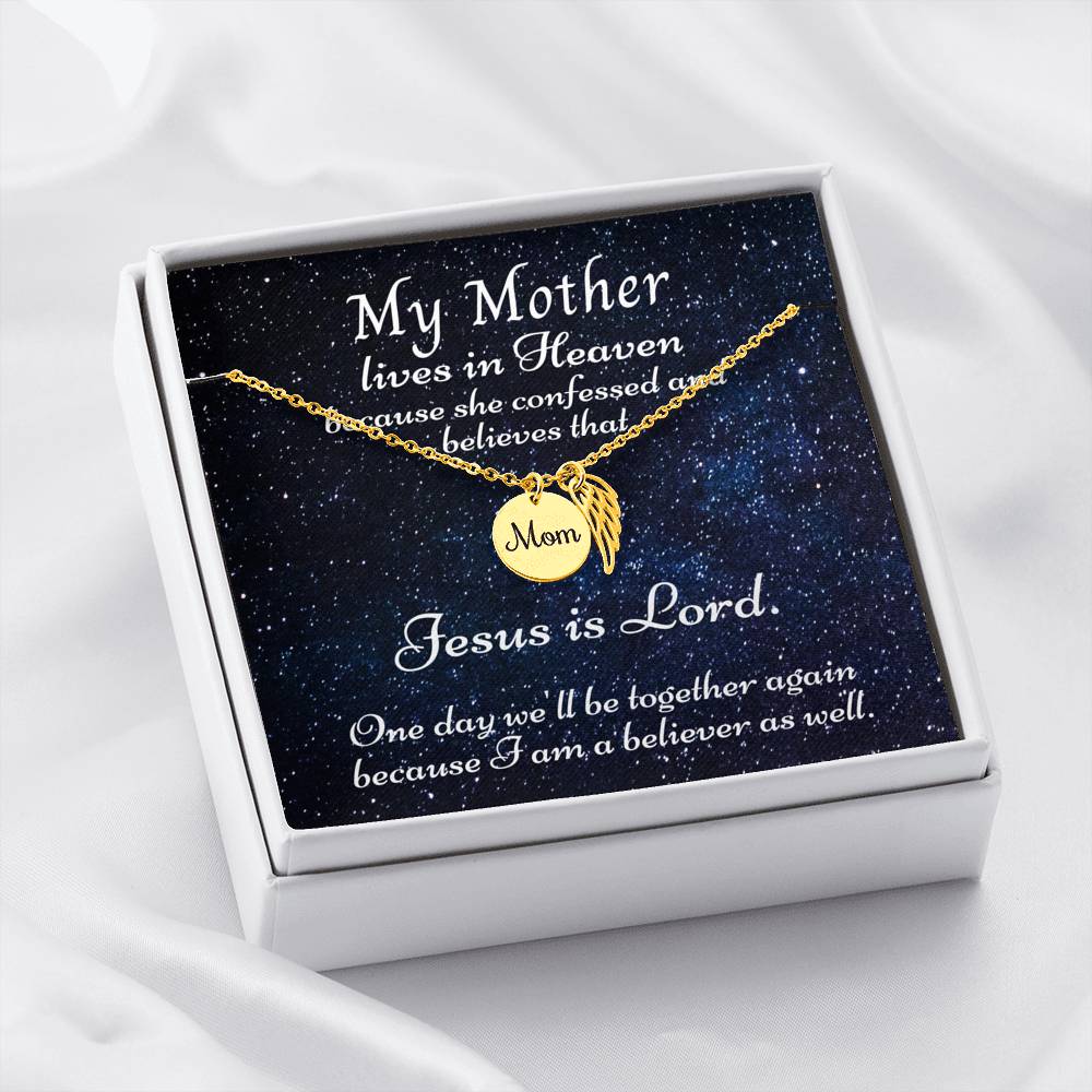 Mother In Heaven Remembrance Necklace-Mom-gold-box