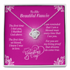 To Fiancée - Love Knot Necklace With Valentine's First Time I Met You Message Card