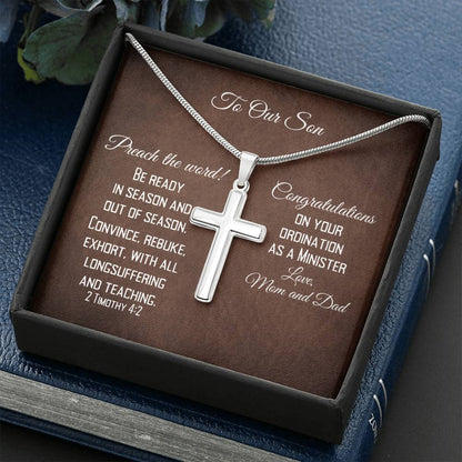 Cross Necklace - Congratulations On Minister Ordination Message Card