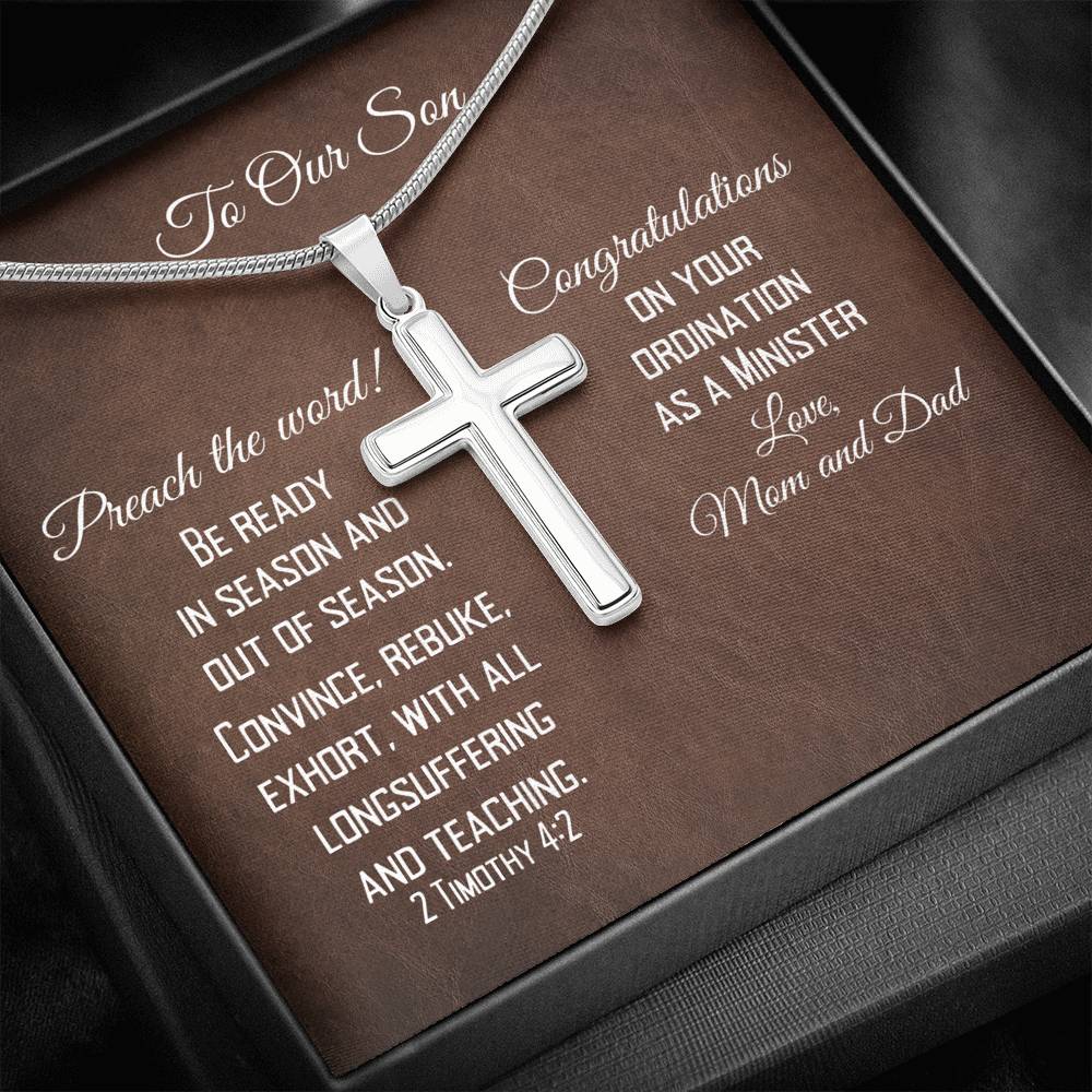 Cross Necklace - Congratulations On Minister Ordination Message Card