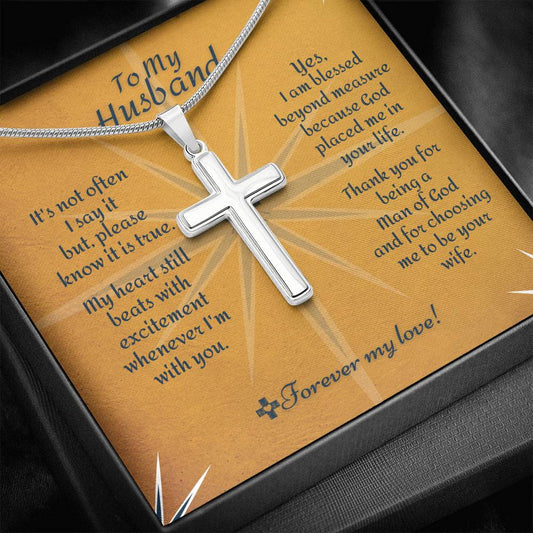 Cross Necklace - To Husband Beyond Measure Message Card