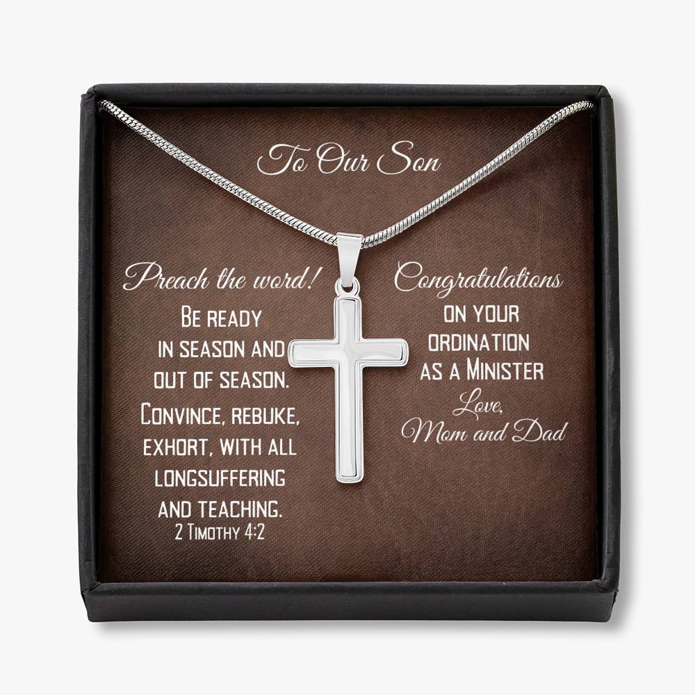 Cross Necklace - Congratulations On Minister Ordination Message Card