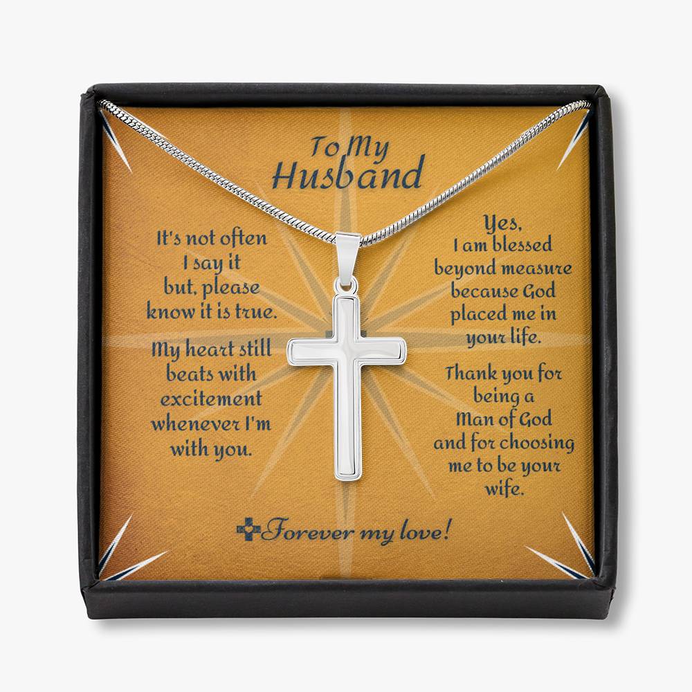 Cross Necklace - To Husband Beyond Measure Message Card