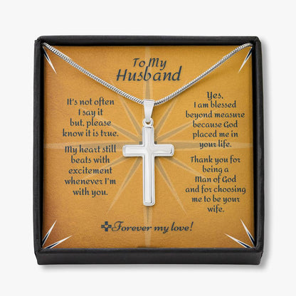 Cross Necklace - To Husband Beyond Measure Message Card