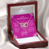 To My Fiancée - Interlocked Hearts Necklace With Valentine's First Time I Met You Message Card