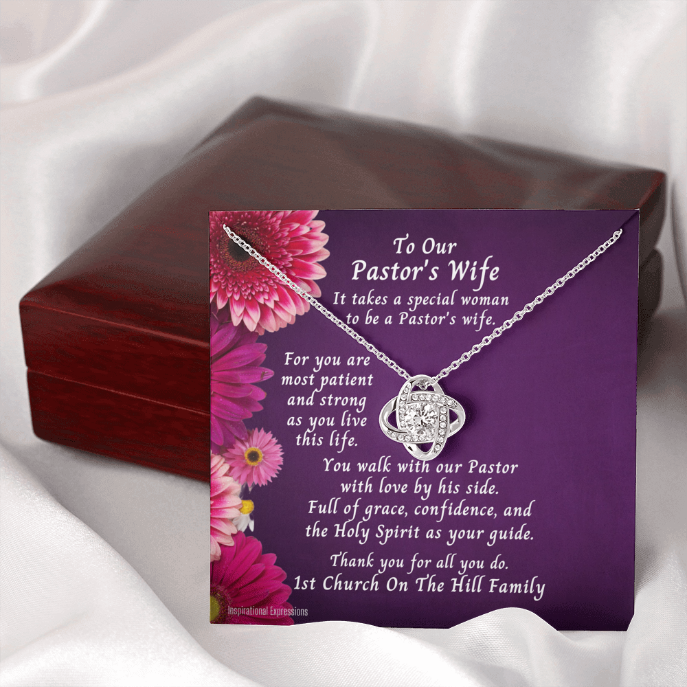 Personalized Pastor's Wife Appreciation Card With Love Knot Necklace –  Inspirational Expressions
