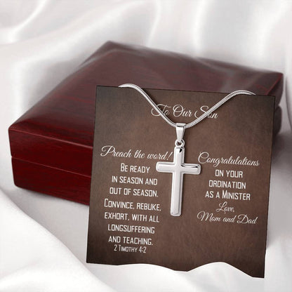 Cross Necklace - Congratulations On Minister Ordination Message Card