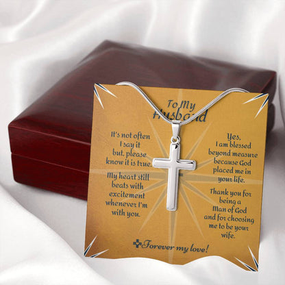 Cross Necklace - To Husband Beyond Measure Message Card