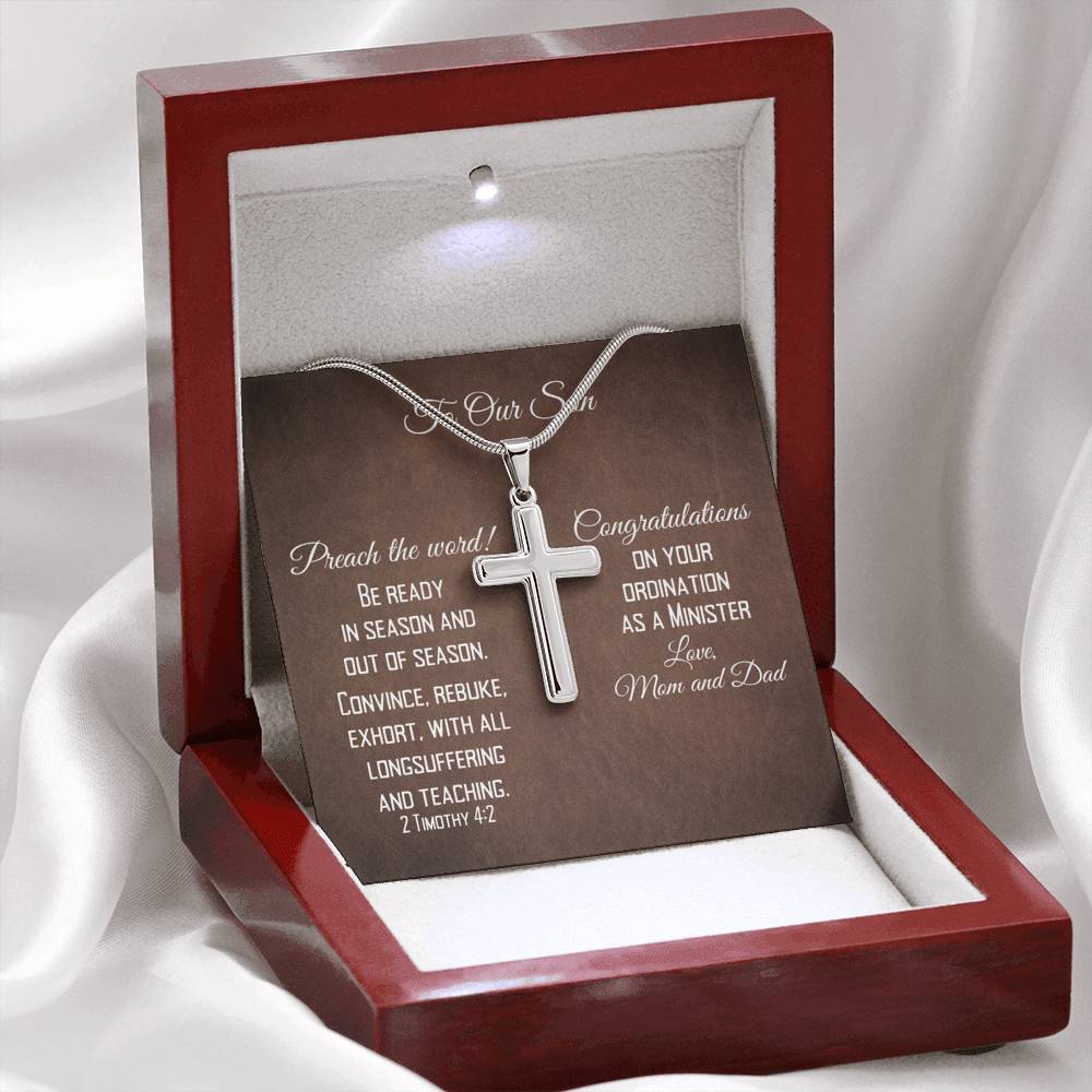 Cross Necklace - Congratulations On Minister Ordination Message Card