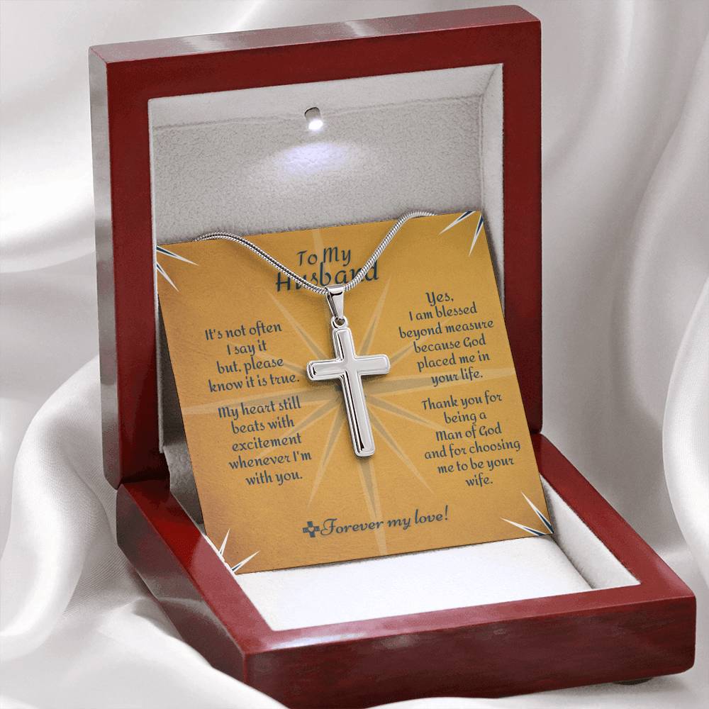 Cross Necklace - To Husband Beyond Measure Message Card