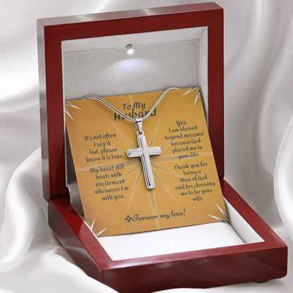 Cross Necklace - To Husband Beyond Measure Message Card