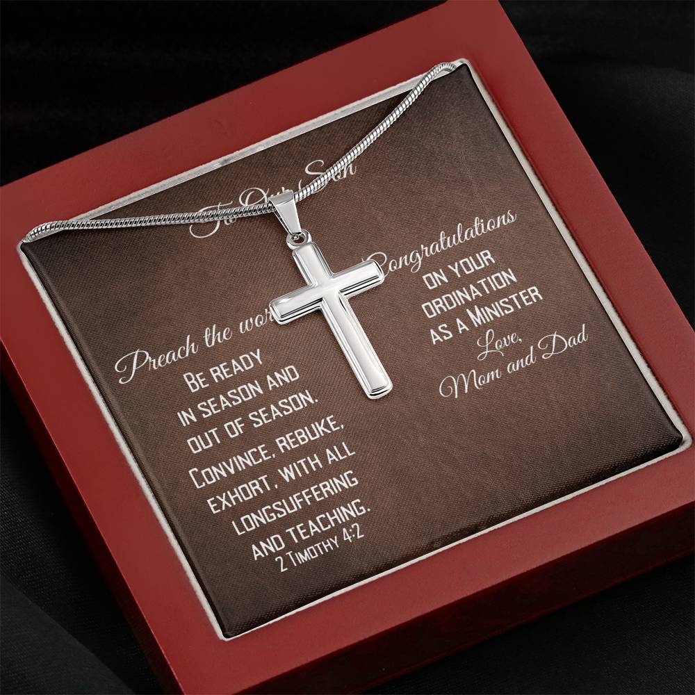 Cross Necklace - Congratulations On Minister Ordination Message Card